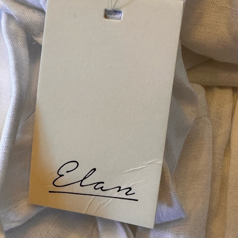 Elan NWT Size Medium White linen Halter Pleated Halter Maxi Dress - Picture 11 of 16